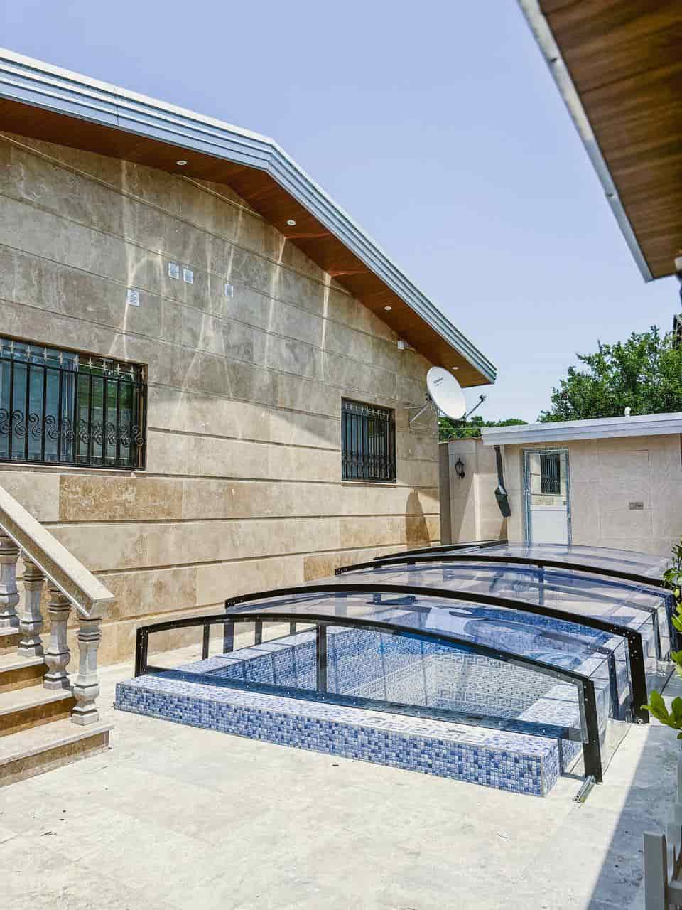 پروژه سقف متحرک استخر ارتفاع کوتاه مدل قوسی